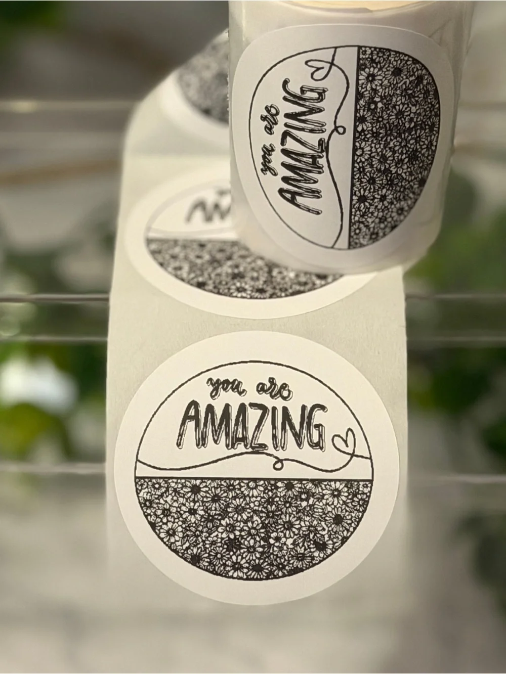 You Are Amazing Encouragement Stickers 2” Round Floral Labels 200 Count